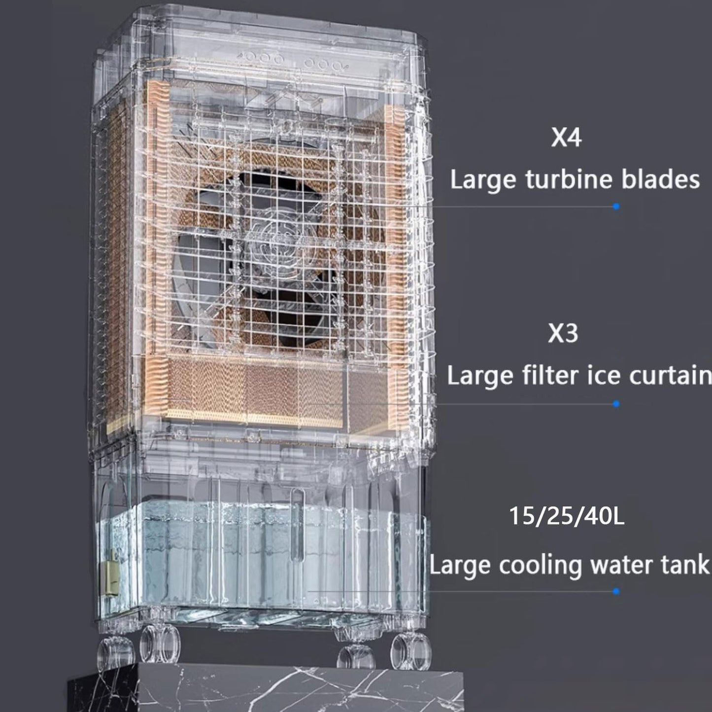 GENERIC Refroidisseur D'air évaporatif Portable Avec Oscillation De 120 Degrés, 3 Vitesses, Minuterie De 12 Heures, Conception à Faible Bruit Pour Le Bureau De Chambre à Coucher, Ventilateur De Refroidissemen