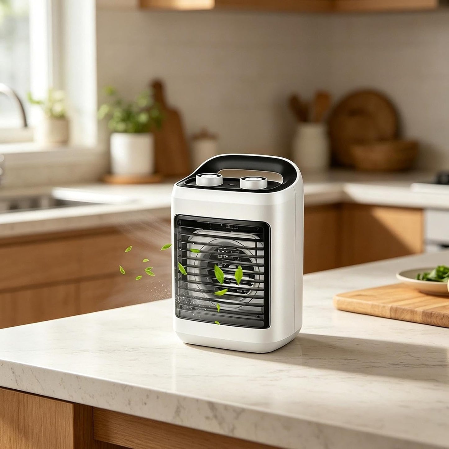  Mini Climatiseur D'Air Portatif - Avec Réservoir D'Eau De 180 Ml, Rechargeable Par USB Et 6 Vitesses,Mini Ventilateur Rafraîchisseur D'Air Portable | Adapté Pour Chambre, Salon, Cuisine, Bureau Et Dor