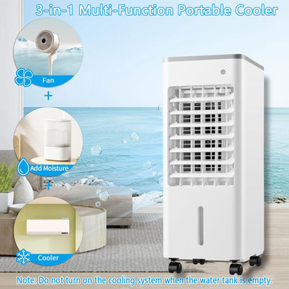 GENERIC Climatiseur Portable Avec 3 Vitesses, Oscillation à 90°, Minuterie 8 H, Réservoir De 9 L, Rafraîchisseur D'air Par évaporation Avec Télécommande, Ventilateur Et Humidificateur Pour La Maison