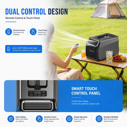  Climatiseur Portable 3500 BTU Pour Camping Et Tentes – Refroidissement Rapide, Silencieux, Déshumidificateur Intégré, Ventilation,Mode Nuit & Minuterie,Idéal Camping-Car,Camion Et Maison Gray