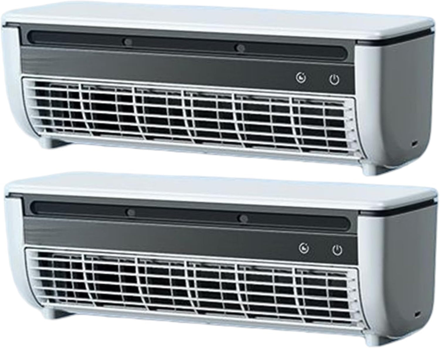  Ventilateur De Brume De Refroidissement 2 Pièces, Climatiseur Portable Mural Avec Installation Sans Perçage, Batterie 6000 Mah, 3 Vitesses Et Télécommande, Blanc/gris, Ventilateur Climatiseur, Bru