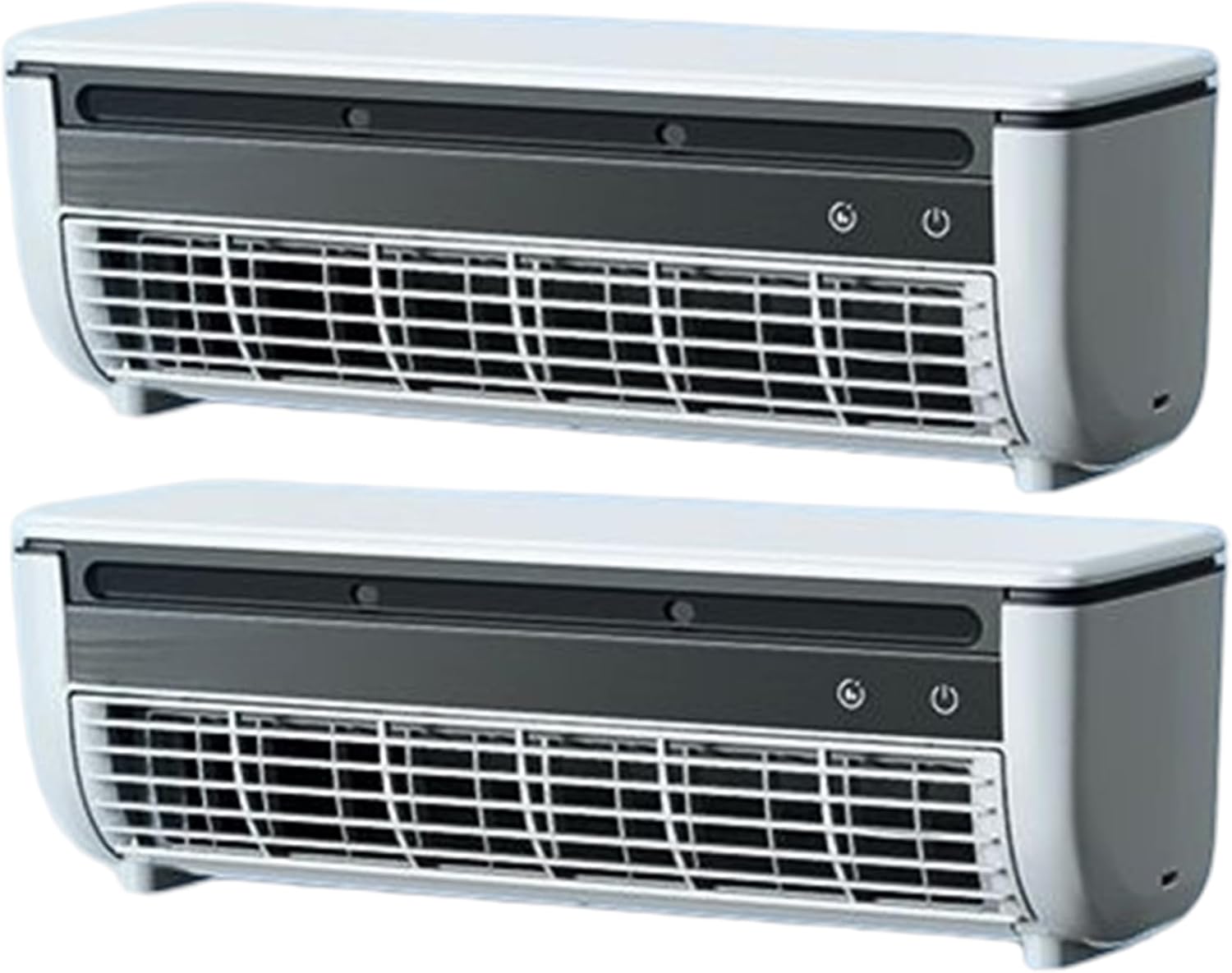  Ventilateur De Brume De Refroidissement 2 Pièces, Climatiseur Portable Mural Avec Installation Sans Perçage, Batterie 6000 Mah, 3 Vitesses Et Télécommande, Blanc/gris, Ventilateur Climatiseur, Bru