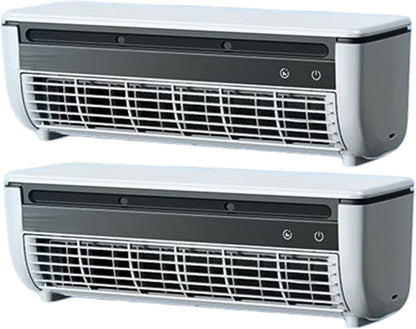  Ventilateur De Brume De Refroidissement 2 Pièces, Climatiseur Portable Mural Avec Installation Sans Perçage, Batterie 6000 Mah, 3 Vitesses Et Télécommande, Blanc/gris, Ventilateur Climatiseur, Bru