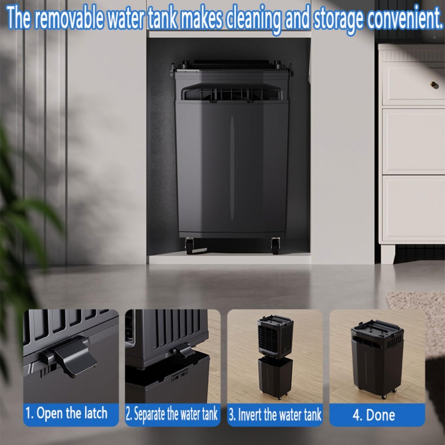GENERIC Climatiseur Portable à évaporation Avec Réservoir De 60 L, Oscillation à 120°, Ultra Silencieux, Minuterie 12 H, Télécommande, Pour Appartement, Garage Ou Extérieur.