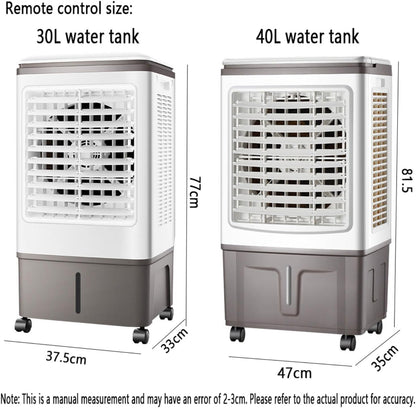  Climatiseur Mobile Silencieux 30L Refroidisseur D'air Sans Évacuation Ventilateur Refroidisseur D'air Avec 2 Coussin D'eau 3 Vitesses 3 Modes Oscillation 120°pour Chambre Bureau Maison
