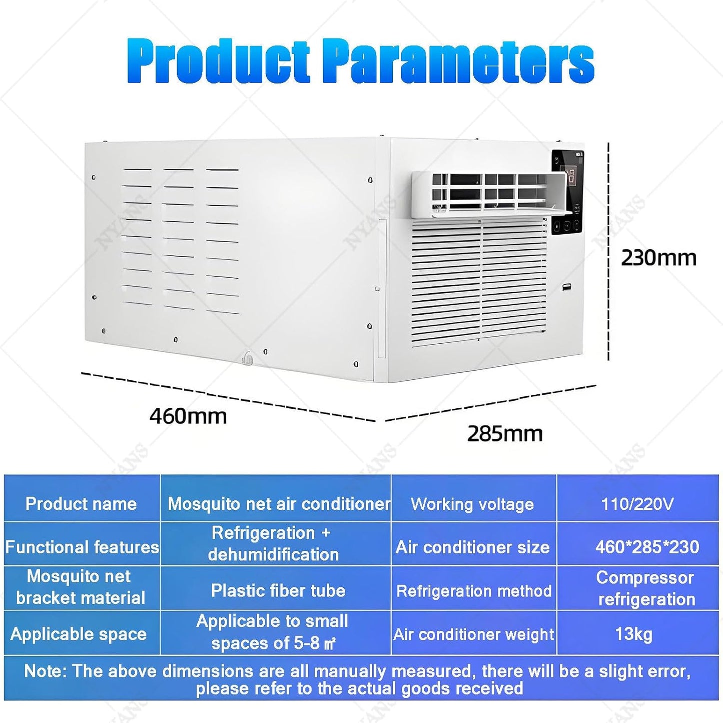 GENERIC Climatiseur Portable Avec Tente De Moustiquaire, Déshumidificateur De Refroidissement Rapide Pour La Chambre à Coucher, Unité Alternative énergétique Silencieuse, Opération 38dB, Pas D'unité Extérieur