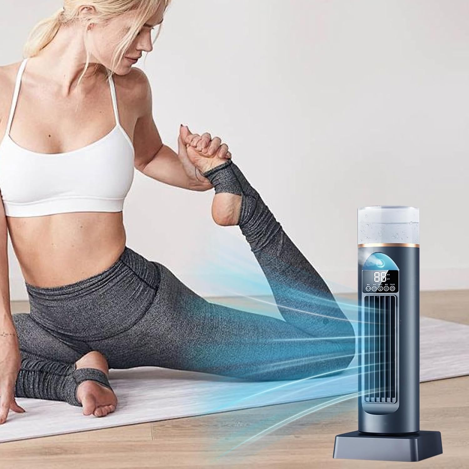  Turm - Climatiseur AC - Ventilateur à Air Froid - Climatiseur Personnel AC - Refroidisseur Oscillant Silencieux Sans Lame Avec Télécommande Et Réservoir D'eau - 6 Humidificateurs De Vitesse Pour