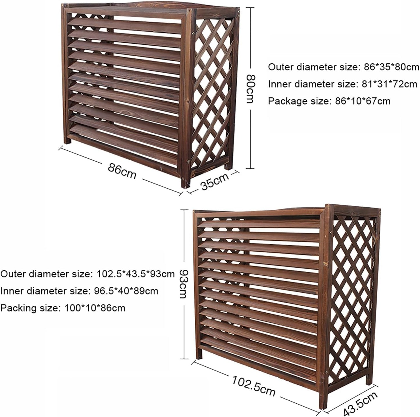 GENERIC Housse De Protection Pour Climatiseur Portable, Imperméable Et Résistante à La Poussière, 110 X 85 X 50 Cm, Design En Bois, Idéale Pour Les Zones Clôturées, Protection Contre La Neige Et La Poussière