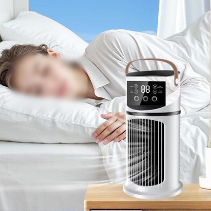  Climatiseur Portable Avec 9 Niveaux De Brume Et écran LED 7 Couleurs, Refroidisseur Silencieux Pour La Maison, La Chambre à Coucher, Le Bureau, Plastique Blanc, 27 X 155 X 155 Cm (blanc)