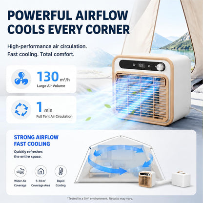  Mini Climatiseur Mobile 5000 BTU, Climatiseur Tente 1m | Modèle Split Silencieux, Rafraîchisseur D'air De Table Pour Chambre Bureau, Option Tuyau 1m/1.5m/2m Sans Eau