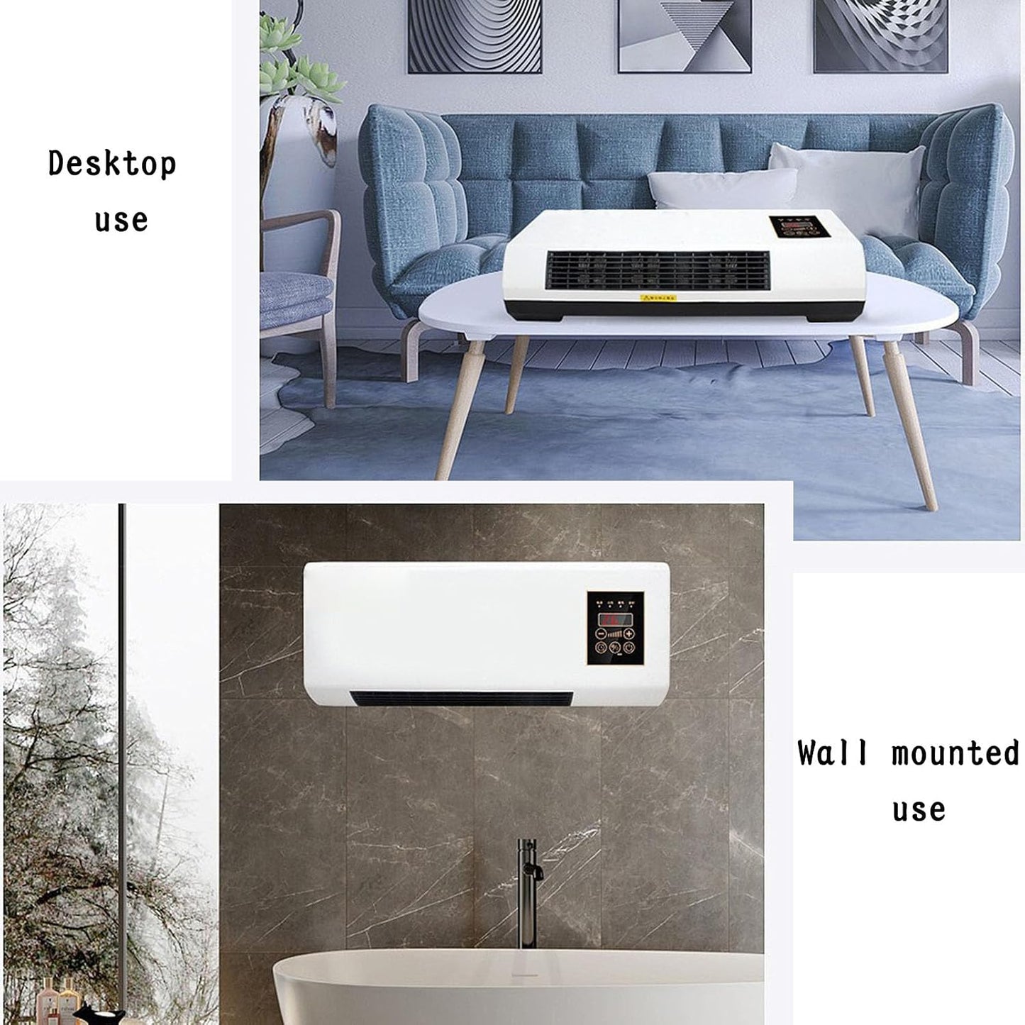 GENERIC Climatiseur Mural Avec Télécommande – Mini Unité AC Portable Pour Chambre à Coucher, Salon, Bureau – Design Compact (L 55 X L 24 X H12 Cm), Télécommande Incluse