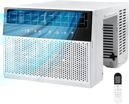 Electactic Climatiseur De Fenêtre En Forme De U, Unité De Climatisation De Fenêtre De 12 000 BTU Refroidit Jusqu'à 550 M², 6 Modes, Unité Climatisée Avec Vue Complète De La Fenêtre, économie D'énergie