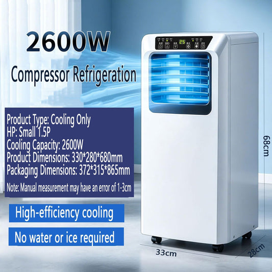  Climatiseur Portable Unités Intelligentes Intelligentes Avec Refroidissement De Refroidissement Demode De Sommeil De Refroidissement Frais Télécommande 24H Timer120° Oscillant Refroidissement AC UnitF