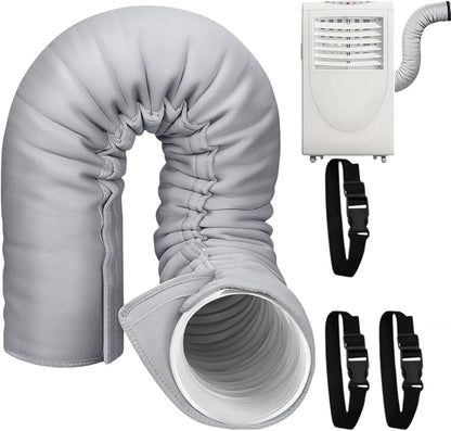  Portable Air Conditioner Hose Insulation Portable Insulated Cover, 3 Straps | Air Conditioners Insulated Hose Wrap For Winter Outdoor Indoor Casement Garage Rv Room Wall Window House Apartment