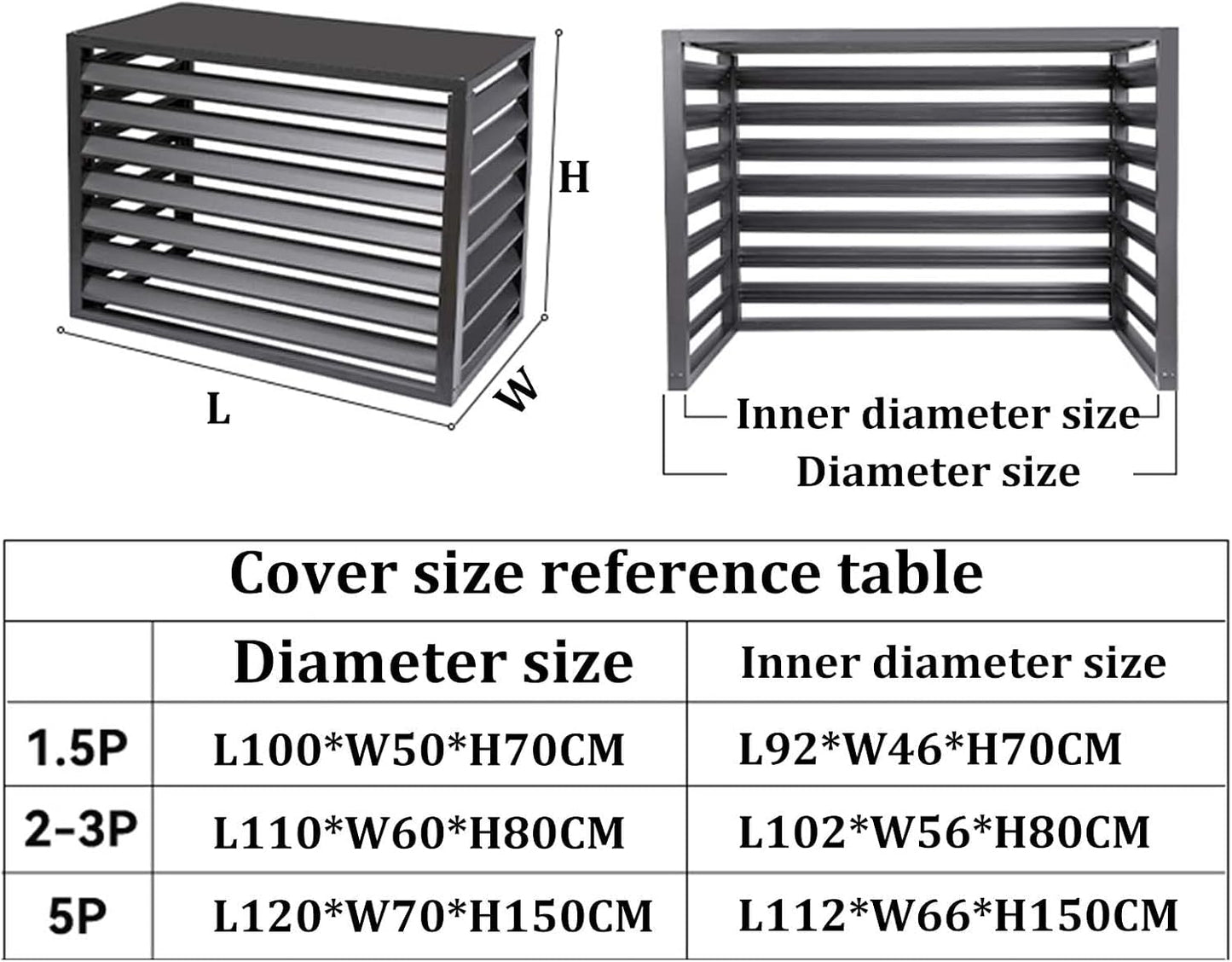 GENERIC Housse De Protection Pour Climatiseur De Fenêtre, écran De Clôture – Étanche à La Poussière Et Robuste – Bouclier D'intimité En Aluminium Pour Unité De Condensation, Boîtier De Poubelle, Support De