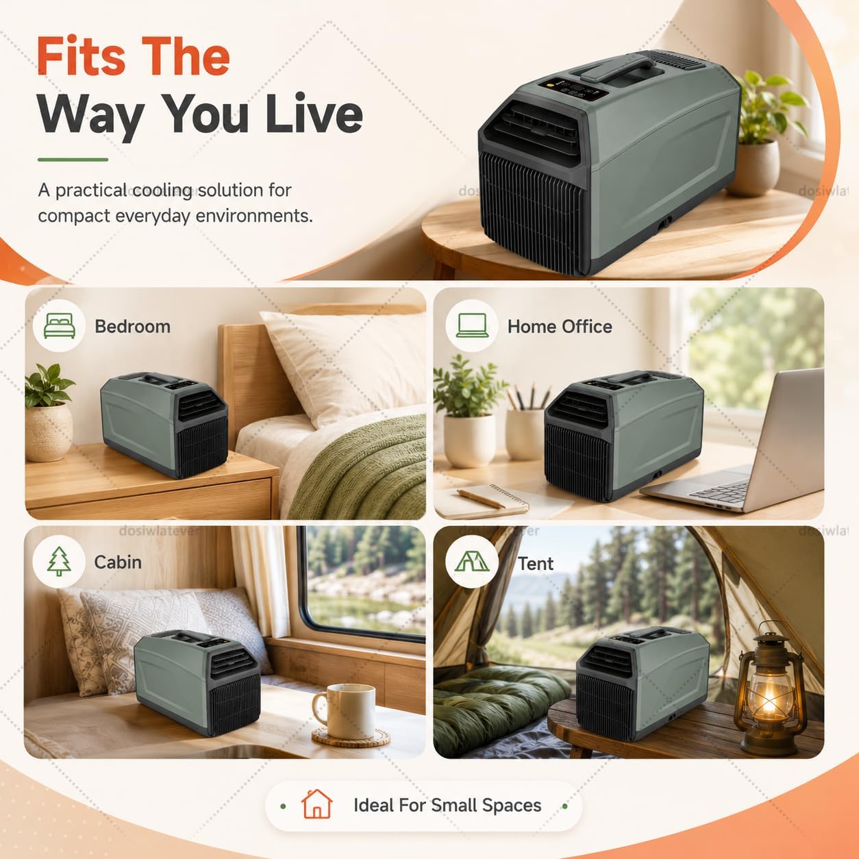  Climatiseur Portable 5000 BTU 230V - Nouveau Modèle 2026, Flux D’air Amélioré Pour Une Sensation De Fraîcheur Plus Rapide, Adapté Aux Chambres Et Petits Espaces De La Maison Grey