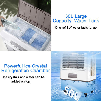 GENERIC Ventilateur De Refroidissement Par évaporation Industriel, Refroidisseur Mobile De Marais De 50L Avec 3 Vitesses, Volume D'air élevé Pour Les Usines, Entrepôts, Ateliers, Grands Espaces, Conception à