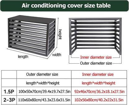 GENERIC Housse De Climatiseur En Aluminium Résistant Aux Intempéries - Protection De L'unité Centrale De Climatisation Extérieure - Clôture D'intimité - Couvercle De Condensateur Pour Une Utilisation En