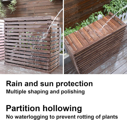 GENERIC Bonsai Design Housse En Bois Pour Climatiseur – Protection De Climatiseur Pour Unités Extérieures | Utilisation Polyvalente Et Cadre En Maille élégant | Résistant Aux Intempéries Et Décoratif