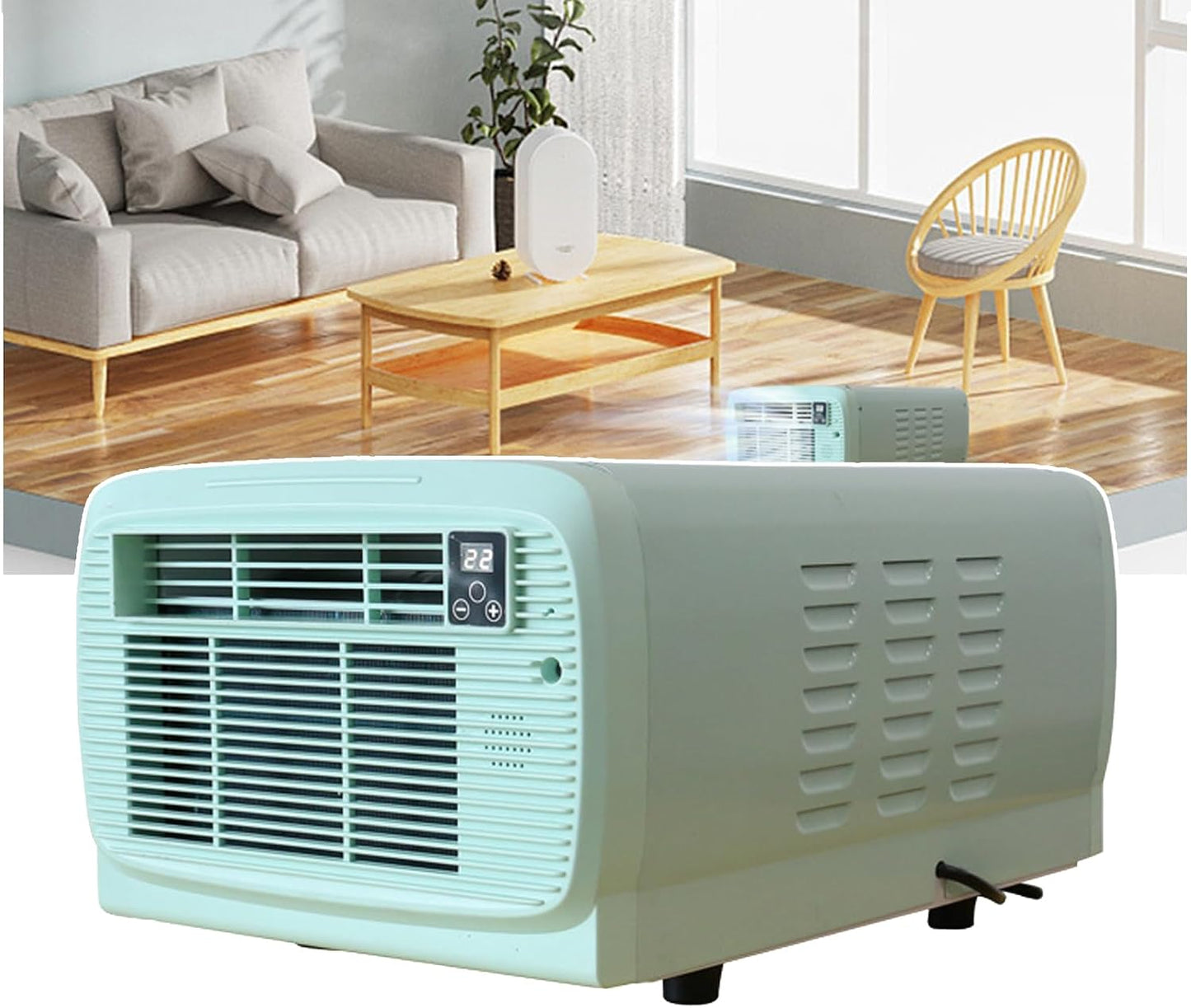 GENERIC Compact Portable AC 2200 BTU, Unité De Refroidissement Silencieuse Avec écran Numérique Et Kit D'échappement.Déshumidificateur Efficace Pour Le Camping En Plein Air, Les VR, Les Tentes Et L'utilisatio