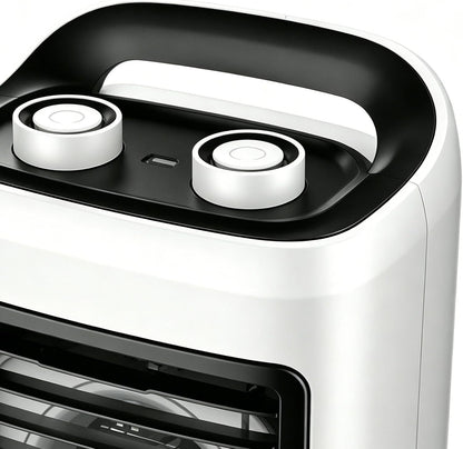  Mini Climatiseur D'Air Portatif - Avec Réservoir D'Eau De 180 Ml, Rechargeable Par USB Et 6 Vitesses,Mini Ventilateur Rafraîchisseur D'Air Portable | Adapté Pour Chambre, Salon, Cuisine, Bureau Et Dor