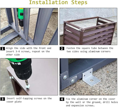 GENERIC Écran De Clôture Pour Climatiseur Extérieur – Couvercle De Conditionnement En Alliage D'aluminium Et Support De Plante En Métal, Volets Anti-corrosion Pour Unité Extérieure, Blanc (taille : 1,5P)
