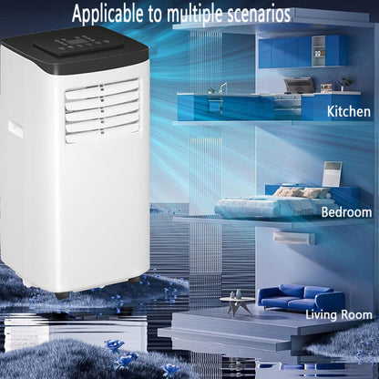 GENERIC Climatiseur Portable Avec Télécommande, Minuterie 24h, Ventilateur De Refroidissement Et Déshumidificateur, 2 Vitesses Et 3 Modes, Oscillation à 120° Pour Chambre Et Bureau
