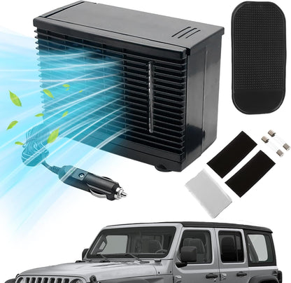  Ventilateur Climatiseur Voiture Portable | Humidificateur Climatiseur Ventilateur Automobile | Rafraîchisseur D'Air Évaporatif 12V Pour Camion Camping-Car Voyage Sous-Sol Chambre Garage