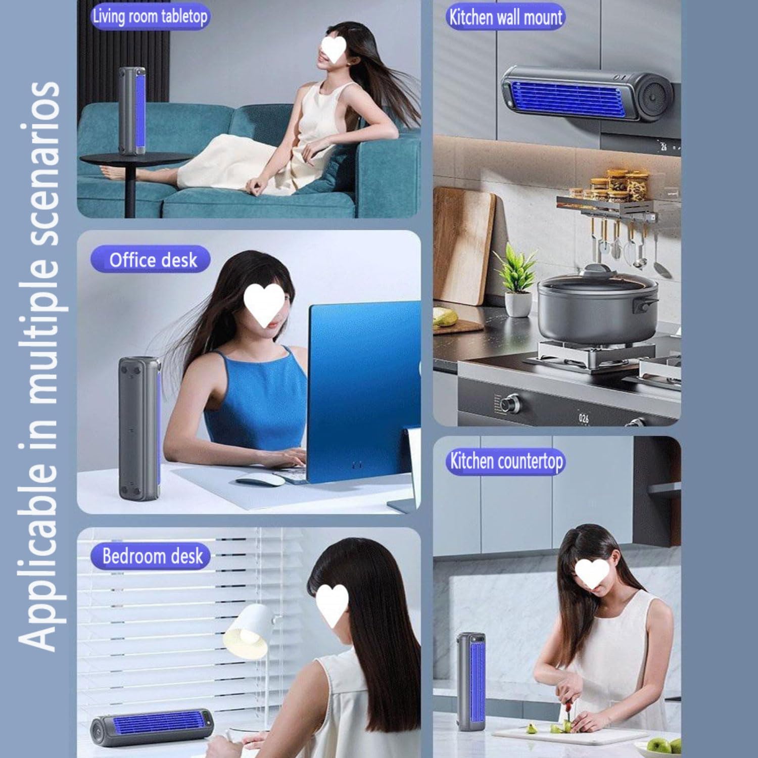  Mini Refroidisseur D'air, Ventilateur De Bureau Alimenté Par USB Avec 3 Vitesses, Refroidissement Silencieux De La Tour Sans Lame Pour Le Camping De Voiture à Domicile De Bureau, Unité De Climatisatio
