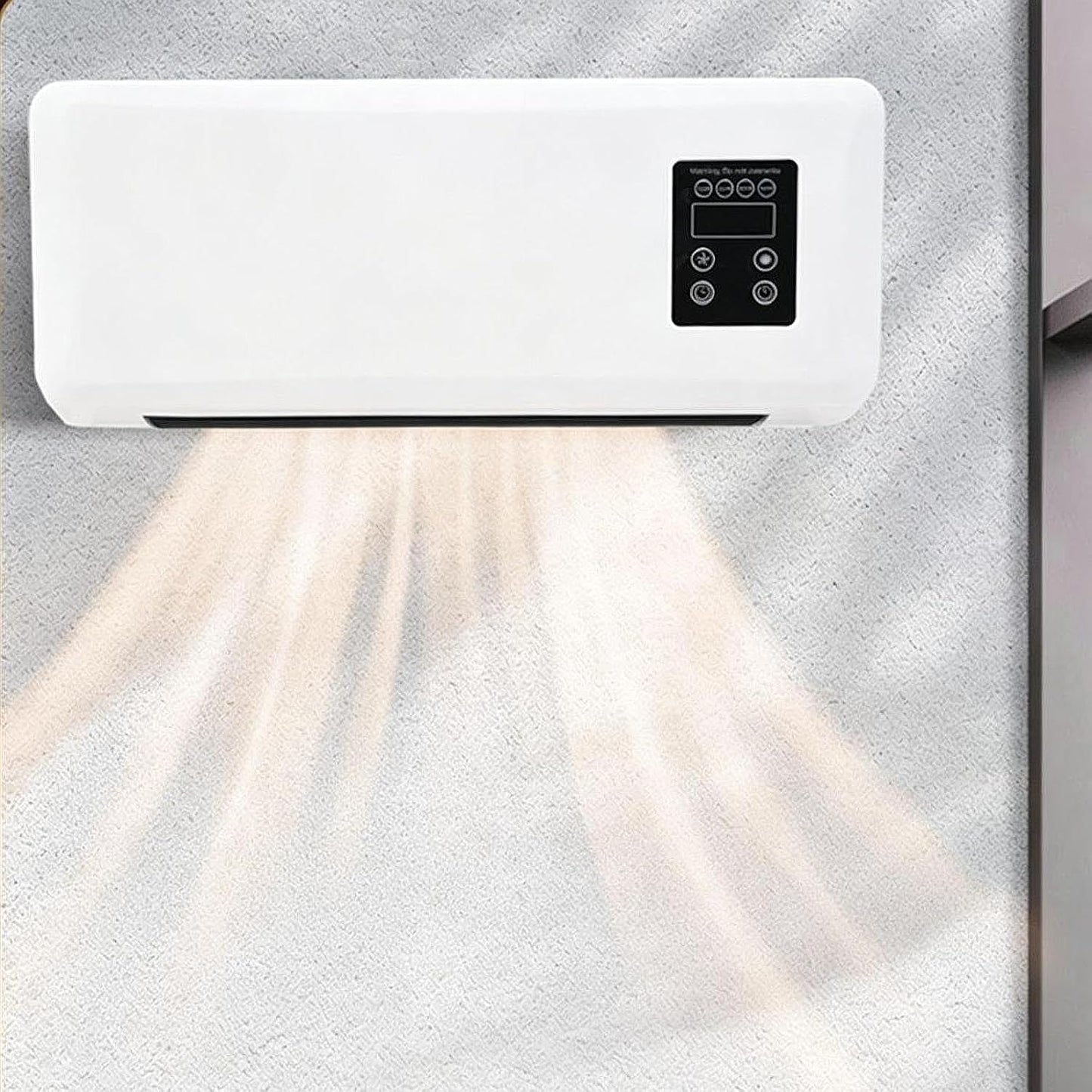  Mini-rédacteur Mural Avec Fonction De Chauffage Et De Refroidissement, Solution De Flux D'air Compact Pour La Chambre à Coucher Et Le Bureau, Y Compris La Télécommande Et La Minuterie, Conception Peu