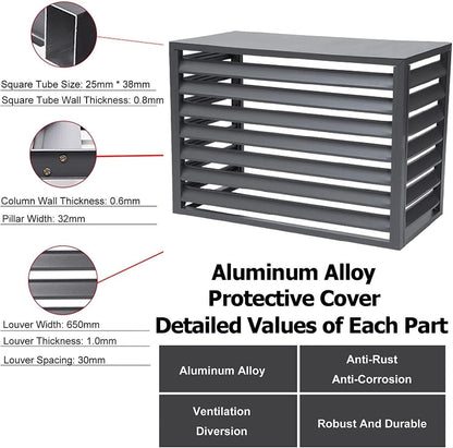  Housse D'extérieur En Aluminium Pour Unité De Climatisation – Grilles De Protection Pour Climatiseurs Et Pompes à Chaleur – Boîtier Polyvalent Pour Poubelle Et Support De Fleurs Résistant Aux