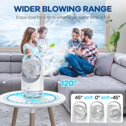  Climatiseur Portable 3 En 1, Mini Refroidisseur D'air USB à 3 Vitesses Avec Réservoir D'eau De 400 Ml Pour Chambre, Bureau, Salon