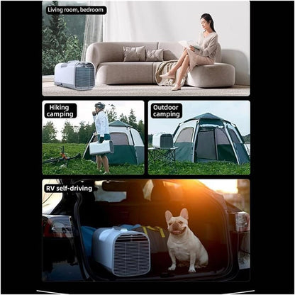  Climatiseur Extérieur, Climatiseur De Camping 400W, Télécommande Intelligente Et Contrôle De Panneau, Climatiseur Mobile De Drainage Gratuit Pour Camion, Camping-car, Tente, Voyage/camping-car