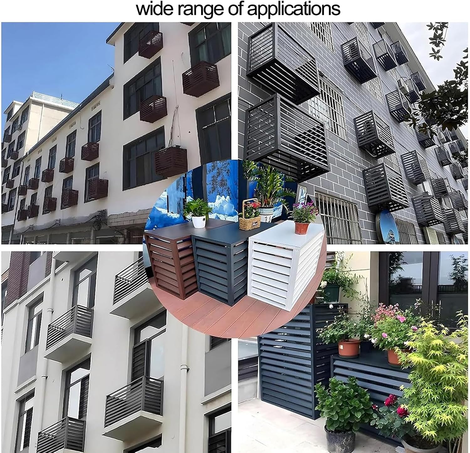  Housse De Climatiseur D'extérieur En Aluminium Et Support De Présentation Pour Plantes – Protection Contre Les Intempéries Pour Condensateur – Clôture D'intimité – Étagère De Jardin Pour Fleurs
