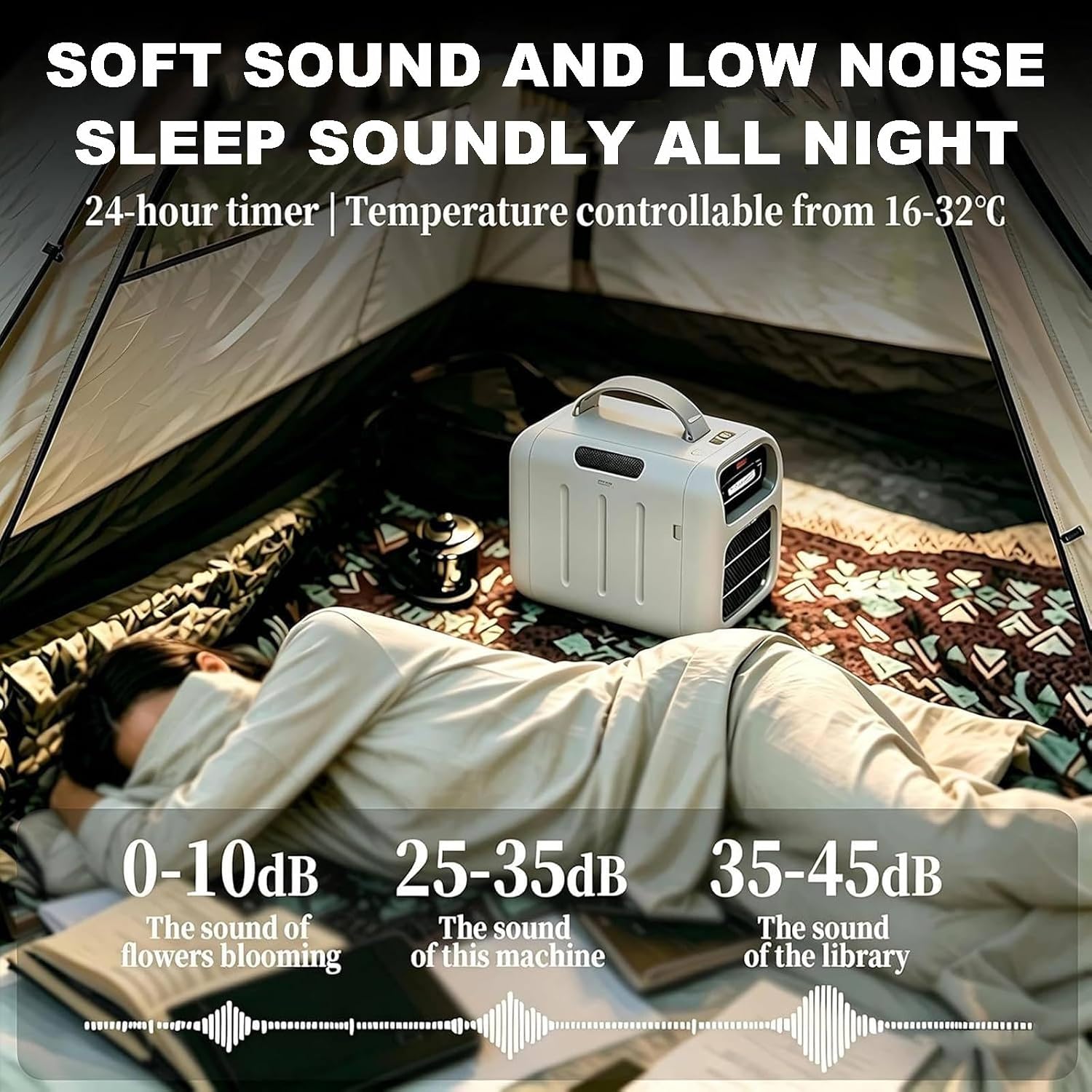  Climatiseur Portable De 5000 BTU. Idéal Pour Les Tentes, Les Camping-Cars, Les Camions, Les Lieux De Pêche, Les Petites Pièces Et Les Espaces Pour Animaux DC24V