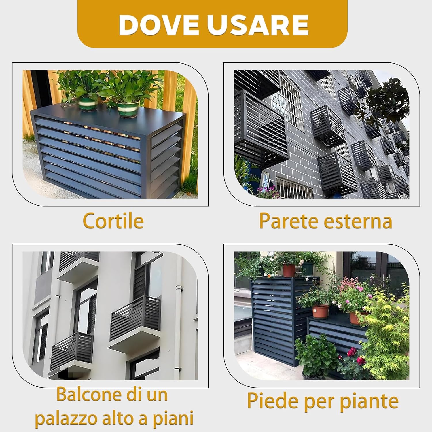 GENERIC Housse De Protection Universelle Pour Climatiseur Extérieur - Résistante Aux Intempéries - Pour Climatisation L110W60H80 - Convient Pour 2 à 3 Unités Et Bouclier Durable