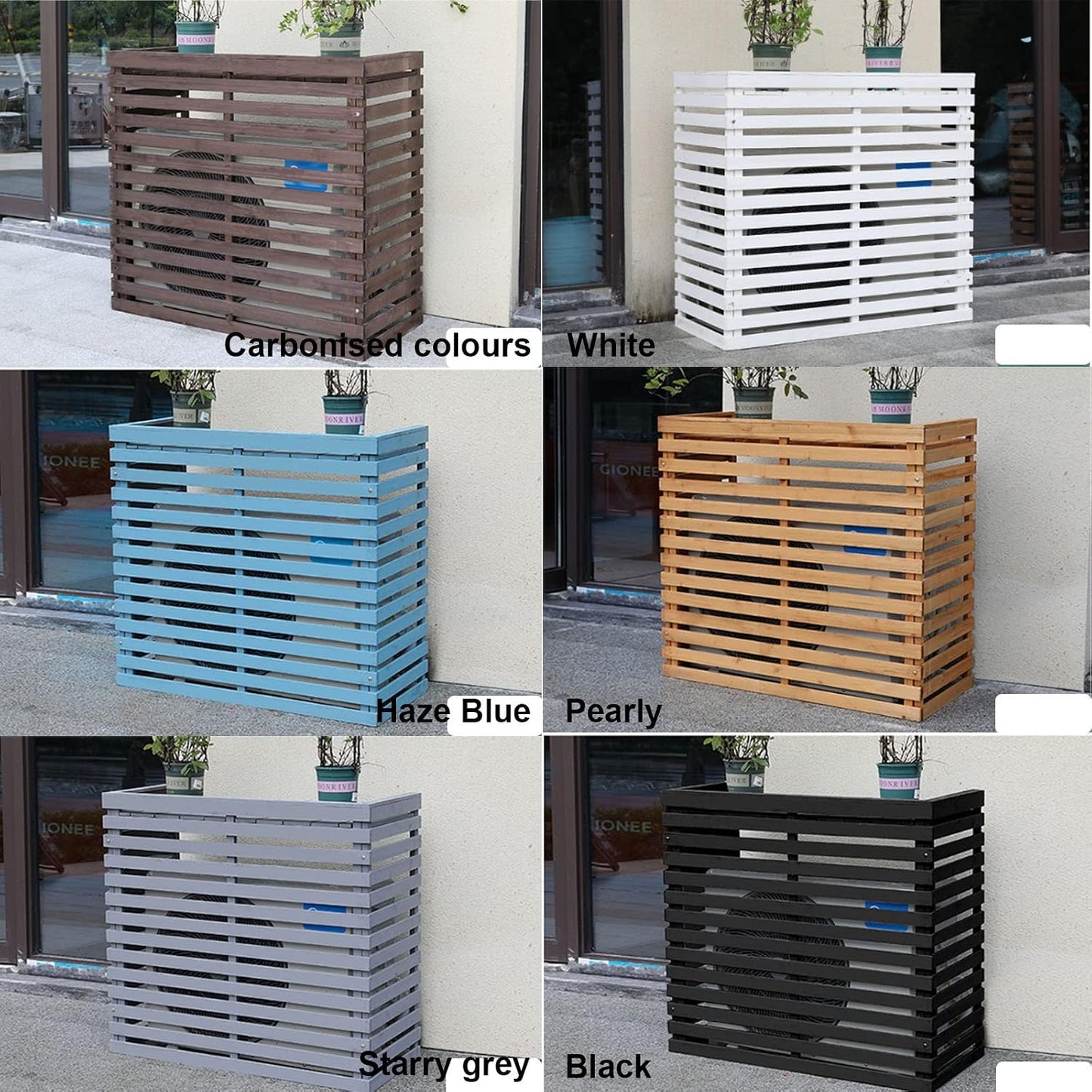 GENERIC Bonsai Design Housse En Bois Pour Climatiseur – Protection De Climatiseur Pour Unités Extérieures | Utilisation Polyvalente Et Cadre En Maille élégant | Résistant Aux Intempéries Et Décoratif