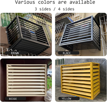 GENERIC Écran De Clôture Pour Climatiseur Extérieur Et Support Pour Plantes – Volets En Alliage D'aluminium Anti-corrosion Marron B 1,5P – Housse élégante Pour Unités Extérieures Et Porte-fleurs