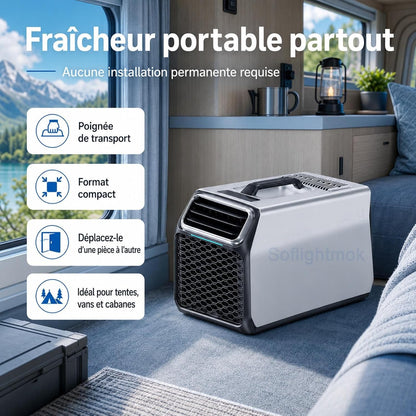  Climatiseur Mobile 5000 BTU Pour Petite Chambre Et Van Grey-220V | 5000 BTU, Télécommande Et Format Compact Pour Profiter D’un Air Frais En Voyage, à La Maison Ou En Atelier.