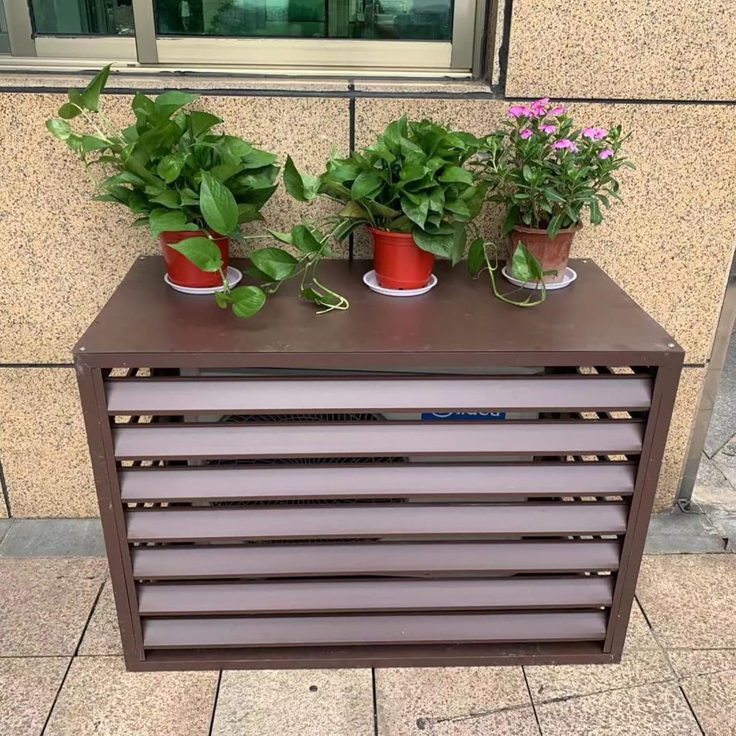 GENERIC Housse De Protection Pour Climatiseur Extérieur - Anti-vol - Protection Contre Les Intempéries - Clôture D'intimité Décorative Pour Unités Séparées