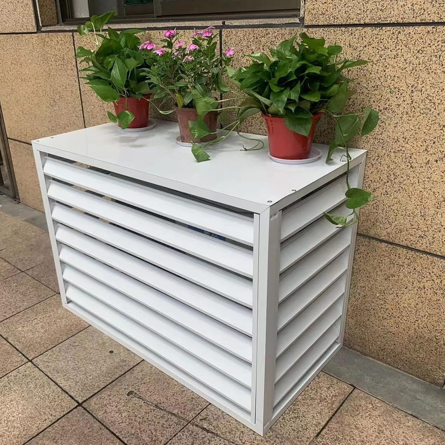  Housse De Protection Pour Climatiseur Extérieur – Pare-vue Antivol Toutes Saisons Pour Unités Divisées – Housse De Protection Pour Climatiseurs Extérieurs – Solution Décorative Et Fonctionnelle