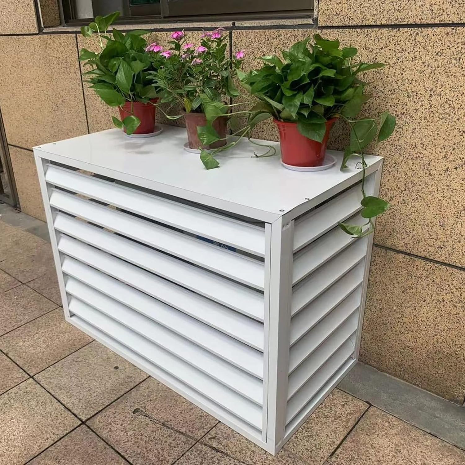  Housse De Protection Pour Climatiseur Extérieur – Pare-vue Antivol Toutes Saisons Pour Unités Divisées – Housse De Protection Pour Climatiseurs Extérieurs – Solution Décorative Et Fonctionnelle
