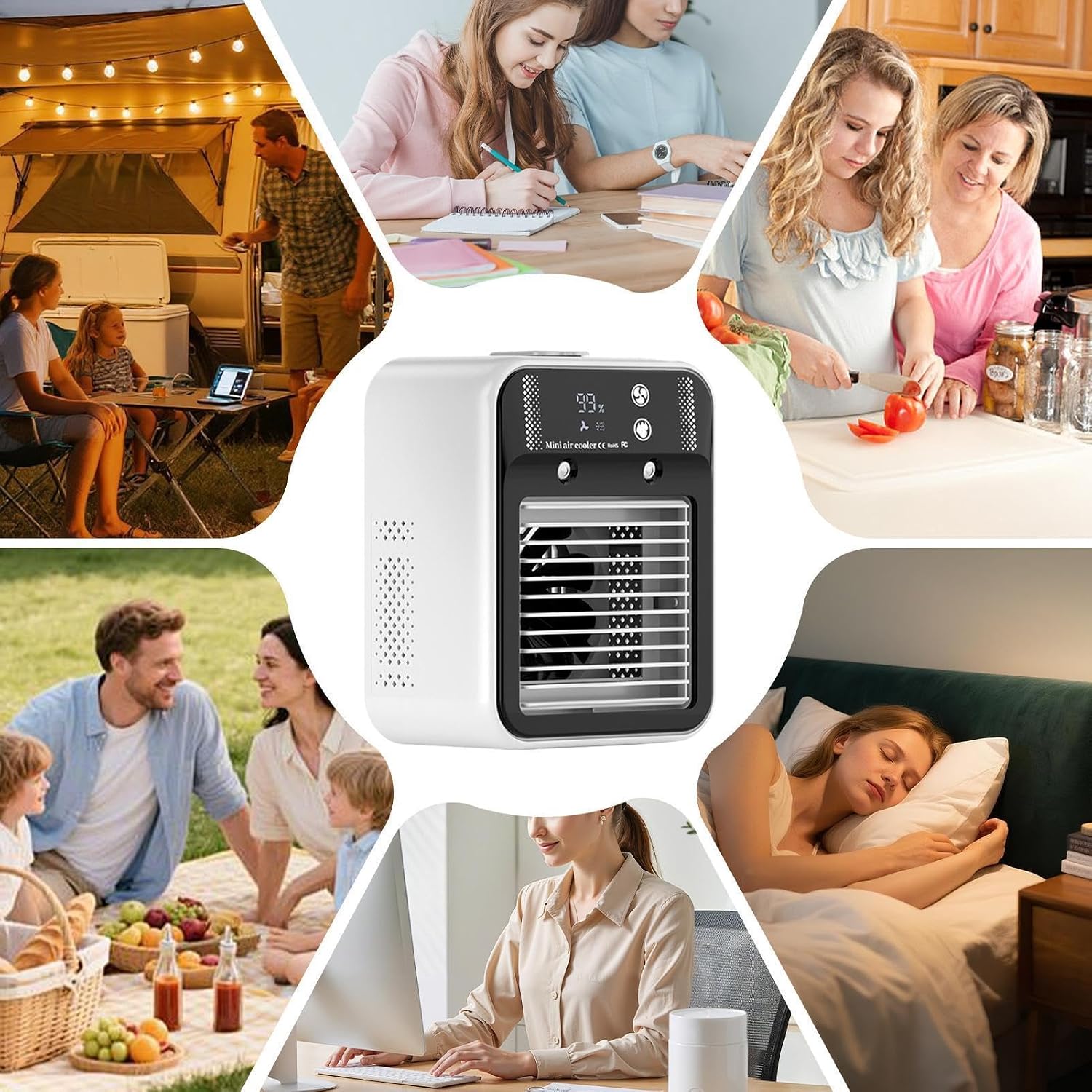  Climatiseur Portable Silencieux,Ventilateurs Silencieux Rafraîchissants | Deux Vitesses De Vent, Petit Climatiseur,Maison, Chambre, Bureau, Garage, Atelier, Cuisine, Dortoir