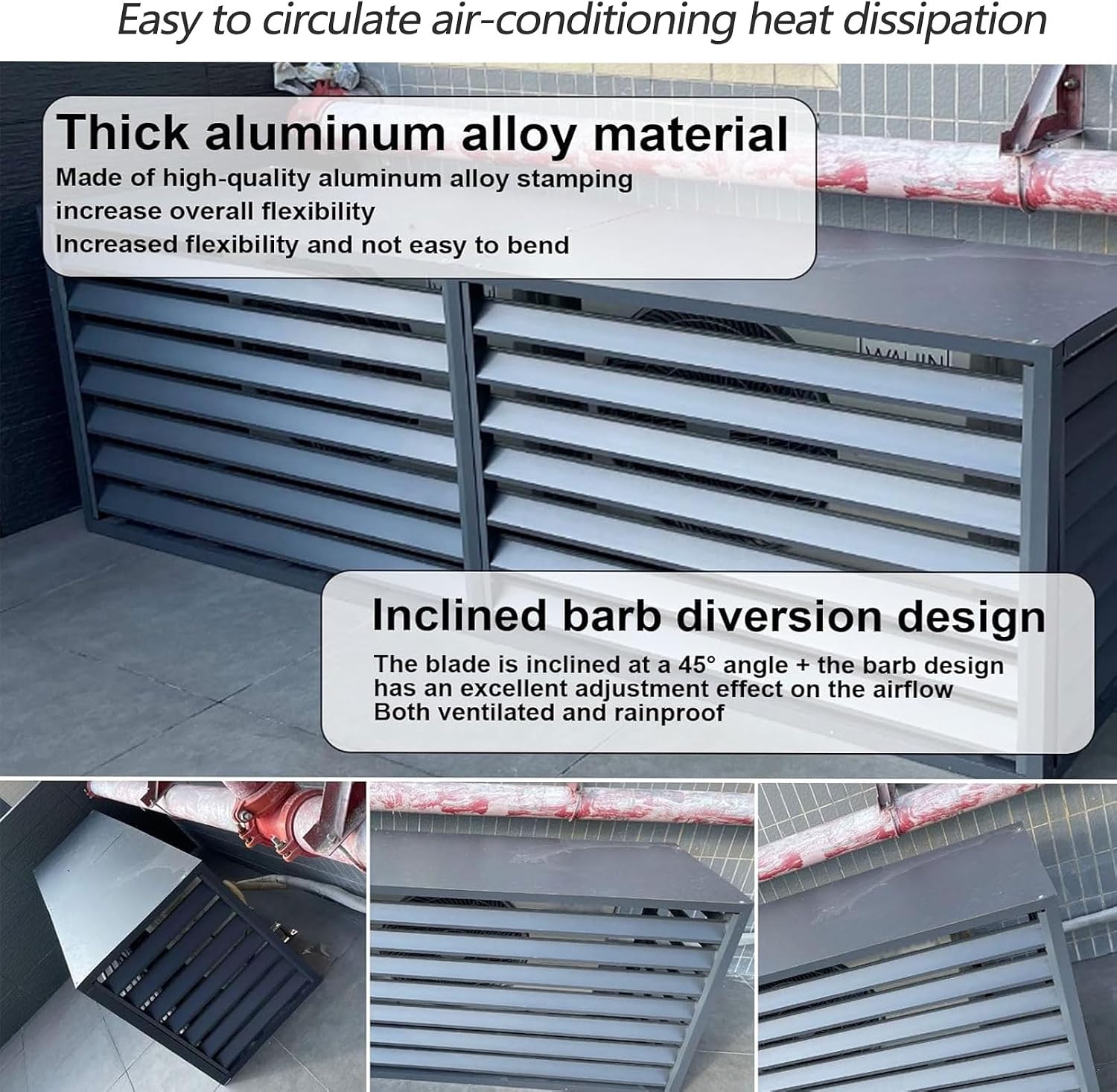  Housse De Climatiseur D'extérieur En Aluminium Et Support De Présentation Pour Plantes – Protection Contre Les Intempéries Pour Condensateur – Clôture D'intimité – Étagère De Jardin Pour Fleurs