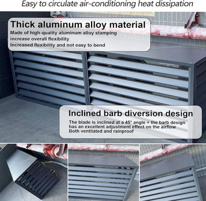  Housse De Climatiseur D'extérieur En Aluminium Et Support De Présentation Pour Plantes – Protection Contre Les Intempéries Pour Condensateur – Clôture D'intimité – Étagère De Jardin Pour Fleurs