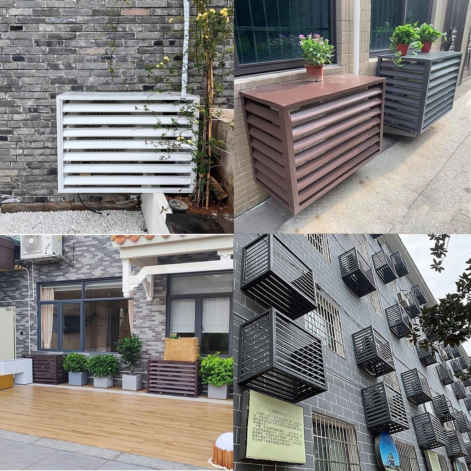 GENERIC Housse En Aluminium Pour Climatiseur Et Clôture De Confidentialité Décorative – Grilles De Protection Extérieures Pour CVC Et Pompes à Chaleur, Poubelle – Design Résistant Aux Intempéries
