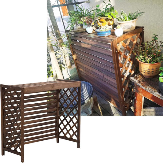  Climatiseur En Bois Pour Pompes à Chaleur Autoportant, Couverture Extérieure Et Support De Fleurs, Support En Bois Massif, étagère De Rangement De Jardin Anti-corrosion (taille : 11)